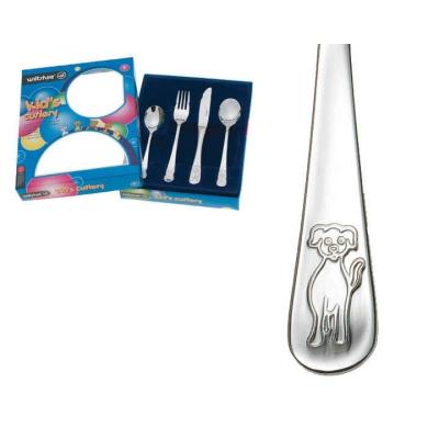 Wiltshire 4 Piece Puppy Children Cutlery Set 18/10 Stainless Steel 
