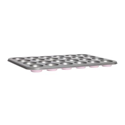 Wiltshire Two Tone Mini Muffin Pan 24 Cup | Pastel Pink 5x2cm / 2in x ½in