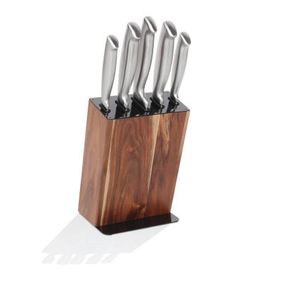 Stanley Rogers Black Acacia 6 Piece Knife Block | Acacia/Stainless Steel
