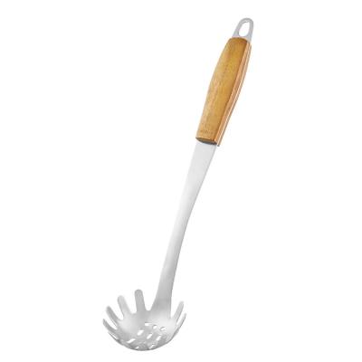 Wiltshire Wooden Handle Spaghetti Server | Silver 40.5x6cm