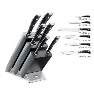 Wusthof Ikon Classic 7 Piece Knife Block Set | Ash/Black