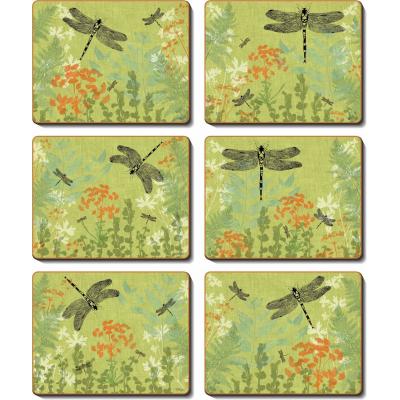 Cinnamon Dragonfly Delight Coasters Set of 6 | 11.5x9.5cm