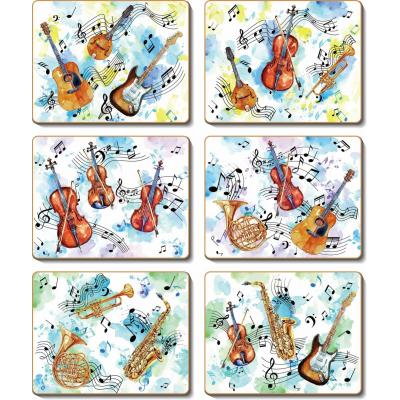 Cinnamon Making Music Coasters Set of 6 | 11.5x9.5cm