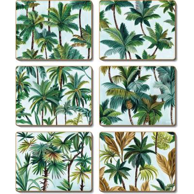 Cinnamon Tropical Palm Trees Coasters Set of 6 | 11.5x9.5cm