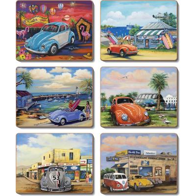 Cinnamon VW Volkswagen  Bugs Cork Backed Placemats | Set of 6pcs