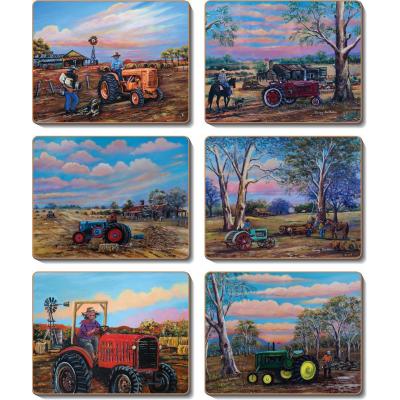 Cinnamon Tractors Cork Backed Placemats | Set of 6pcs 