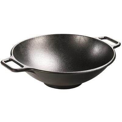 Lodge 14 Inch /35cm Cast Iron Wok with Loop Handles