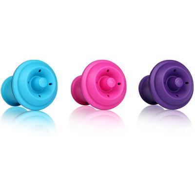 Vacu Vin Vacuum Wine Stoppers Pink/Blue/Purple (Set of 3)