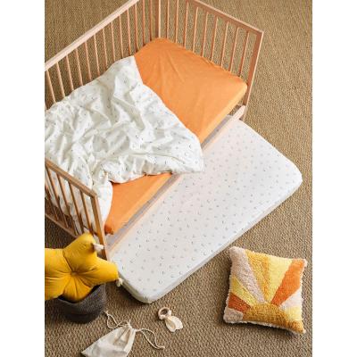 Linen House Smiles All Round 2-Piece Cot Fitted Sheet Set | Sugar-Apricot