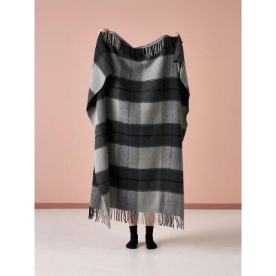 Linen House Wool Check Throw | Black/Grey