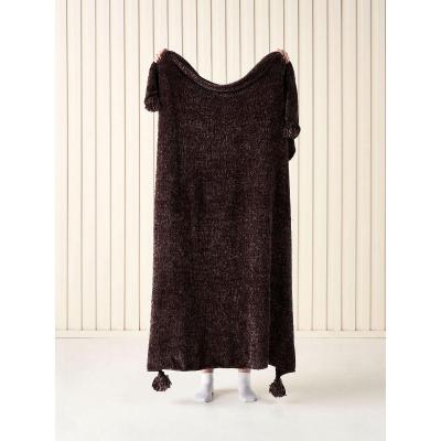 Linen House Hara Throw 130cm x 170cm | Espresso