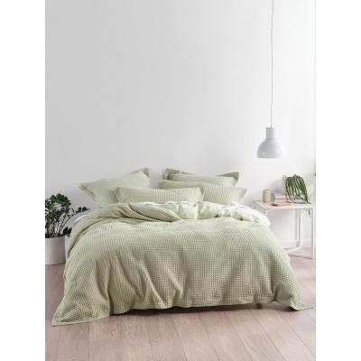 Linen House Deluxe Waffle Quilt Cover Set | Super King | Wasabi 
