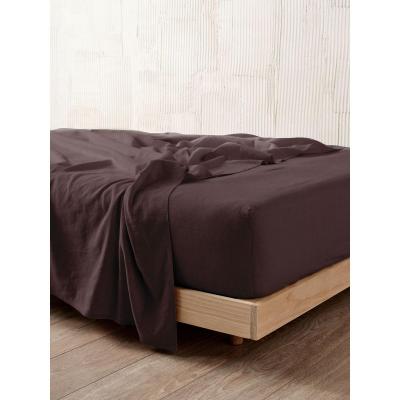 Linen House Nimes Linen Fitted Sheet 50cm | King | Espresso