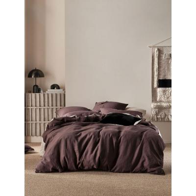 Linen House Nimes Linen Quilt Cover Set | Single | Espresso
