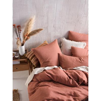 Linen House Nimes Linen Quilt Cover Set | Double | Rust