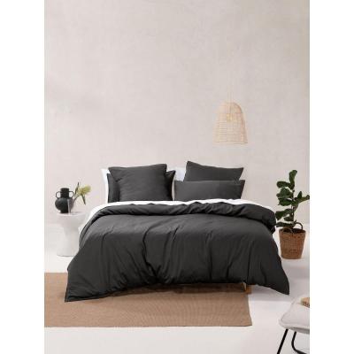 Linen House Nara Quilt Cover Set | Single | Charcoal