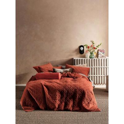 Linen House Heath Quilt Cover Set | Queen | Rust 