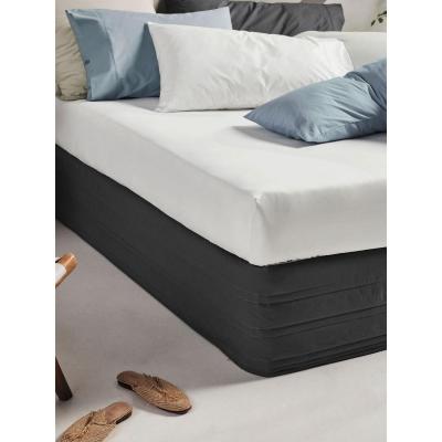Linen House 300TC Cotton Percale Quilted Valance | Queen | Vienna | White