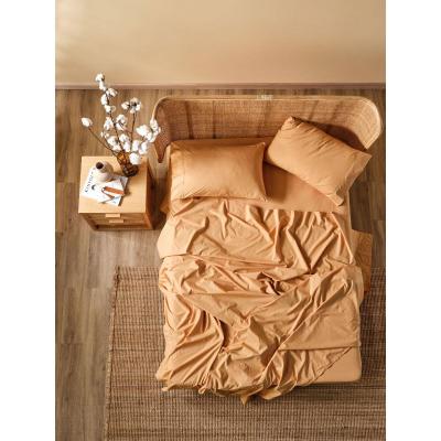 Linen House Terra Organic Cotton Sheet Set | King Single | Caramel 