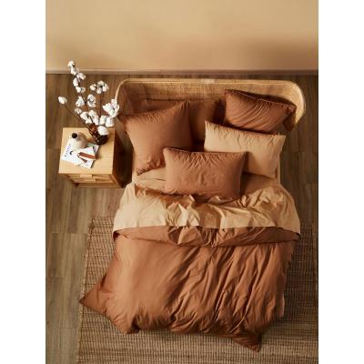 Linen House Terra Organic Cotton Pecan Quilt Cover Set | Super King
