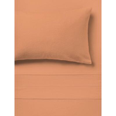 Linen House Flannelette Plain-Dyed Sheet Set | King Single | Brandy 