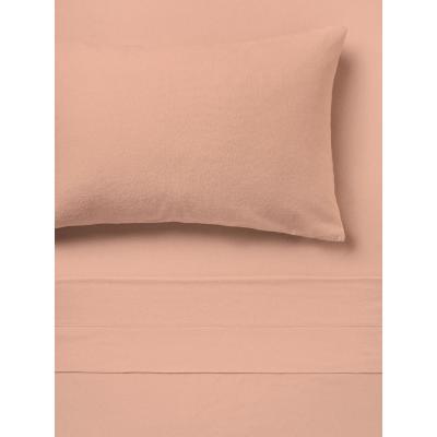Linen House Flannelette Plain-Dyed Sheet Set | Double | Rose