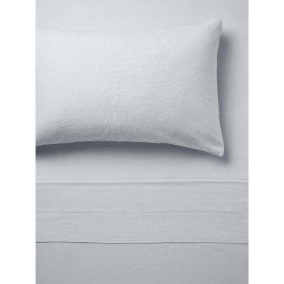 Linen House Flannelette Plain-Dyed Sheet Set | Queen | Sky