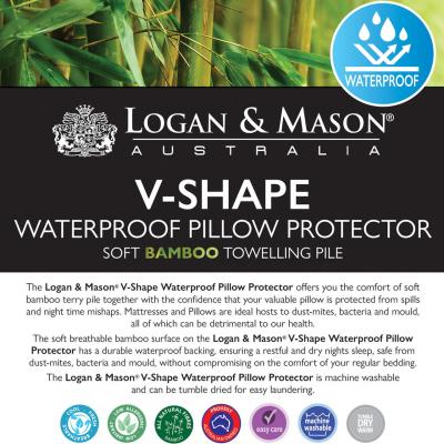 Logan and Mason Waterproof Bamboo V-Shape Pillow Protector