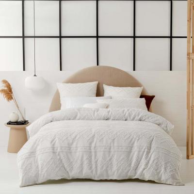Platinum Logan & Mason Idaho Quilt Cover Set | Queen Bed | White