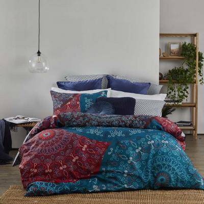 Logan & Mason Daisy Quilt Cover Set | Queen Bed | Blue 