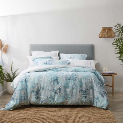 Platinum Logan & Mason Loto Quilt Cover Set | King Bed | Duck Egg