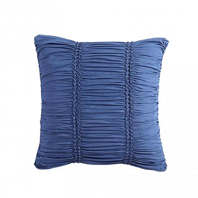 Platinum Arran Indigo Plain Dyed European Pillowcase with Textured Detail | Indigo
