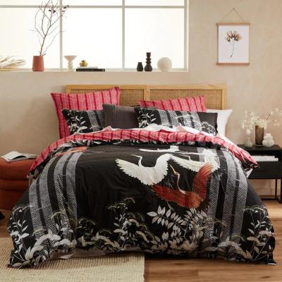 Logan & Mason Tenshi Quilt Cover Set | Queen Bed | Black
