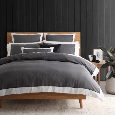 Logan & Mason Essex Quilt Cover Set | Double Bed | Charcoal 