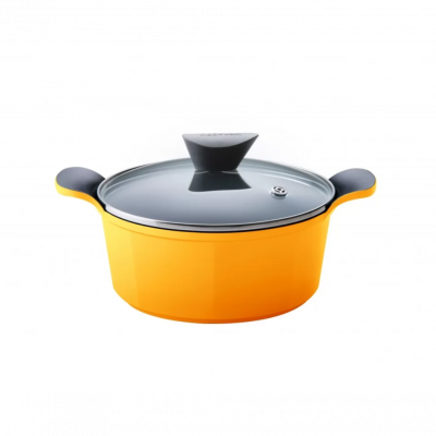 Neoflam Venn Casserole Induction with Glass Lid 20cm  | Yellow