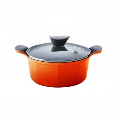 Neoflam Venn Casserole Induction with Glass Lid 28cm | Orange 