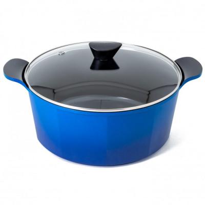 Neoflam Venn Low Casserole with Glass Lid 32cm | Blue