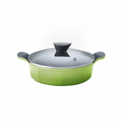 Neoflam Venn Low Casserole with Glass Lid 28cm/4.8L | Green