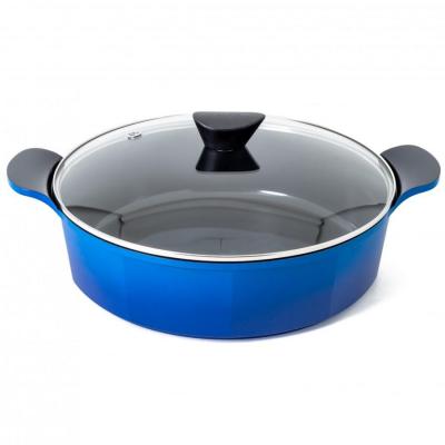 Neoflam Venn Low Casserole with Glass Lid 32cm/6.25L | Blue