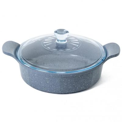 Neoflam Marble Low Casserole Induction with Glass Lid 24cm