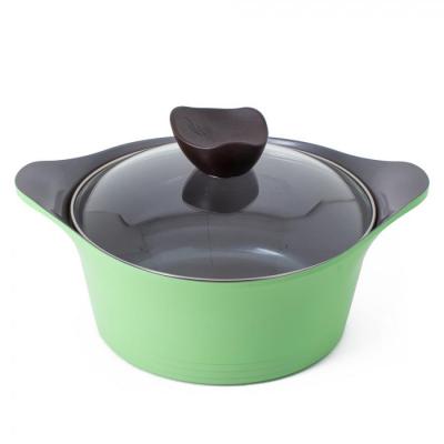 Neoflam Nature+ 20cm Casserole Induction with Glass Lid | Apple Green