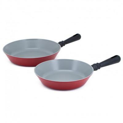 Neoflam Twin pack Classic Fry Pans | 24cm & 28cm | Red