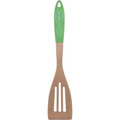 Neoflam Australia Beechwood Slotted Turner | Green Silicone Handle