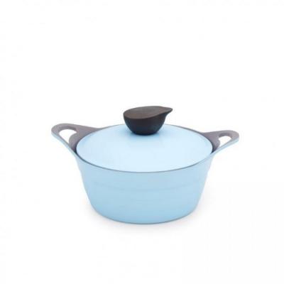 Neoflam Nature Chef Roca 20cm Casserole Induction with Glass Lid and Die Casted Lid | Light Blue