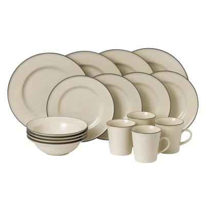 Royal Doulton Gordon Ramsay Union Street Cafe Dinner Ware Set 16 Piece | Cream 