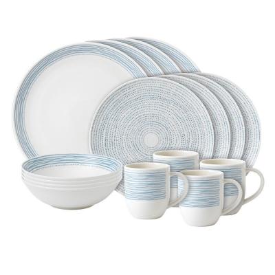 Royal Doulton Ellen DeGeneres 16 Piece Dinner Set | Polar Blue Dots