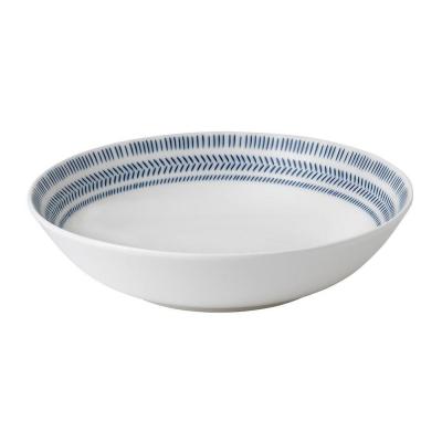 Royal Doulton ED Ellen DeGeneres Pasta Bowl 24cm | Cobalt Blue Chevron