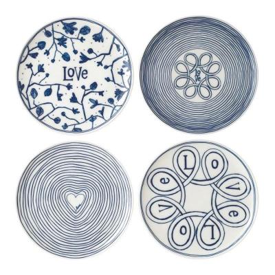 Royal Doulton Ellen DeGeneres Porcelain Plate 21cm Blue Love | Set of 4