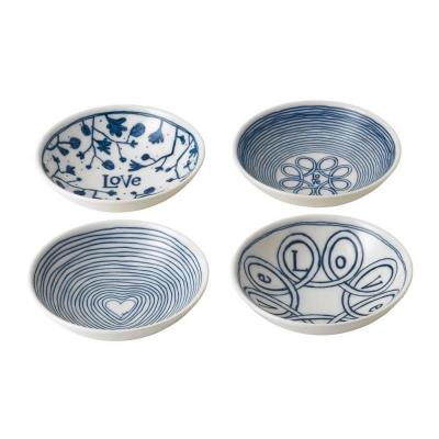 Royal Doulton Ellen DeGeneres Porcelain Bowl Blue Love Set of 4 | 14cm