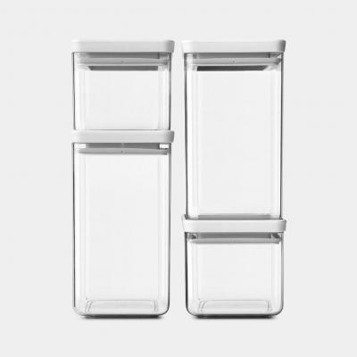 Brabantia Square Canister Set of 4 Light Grey